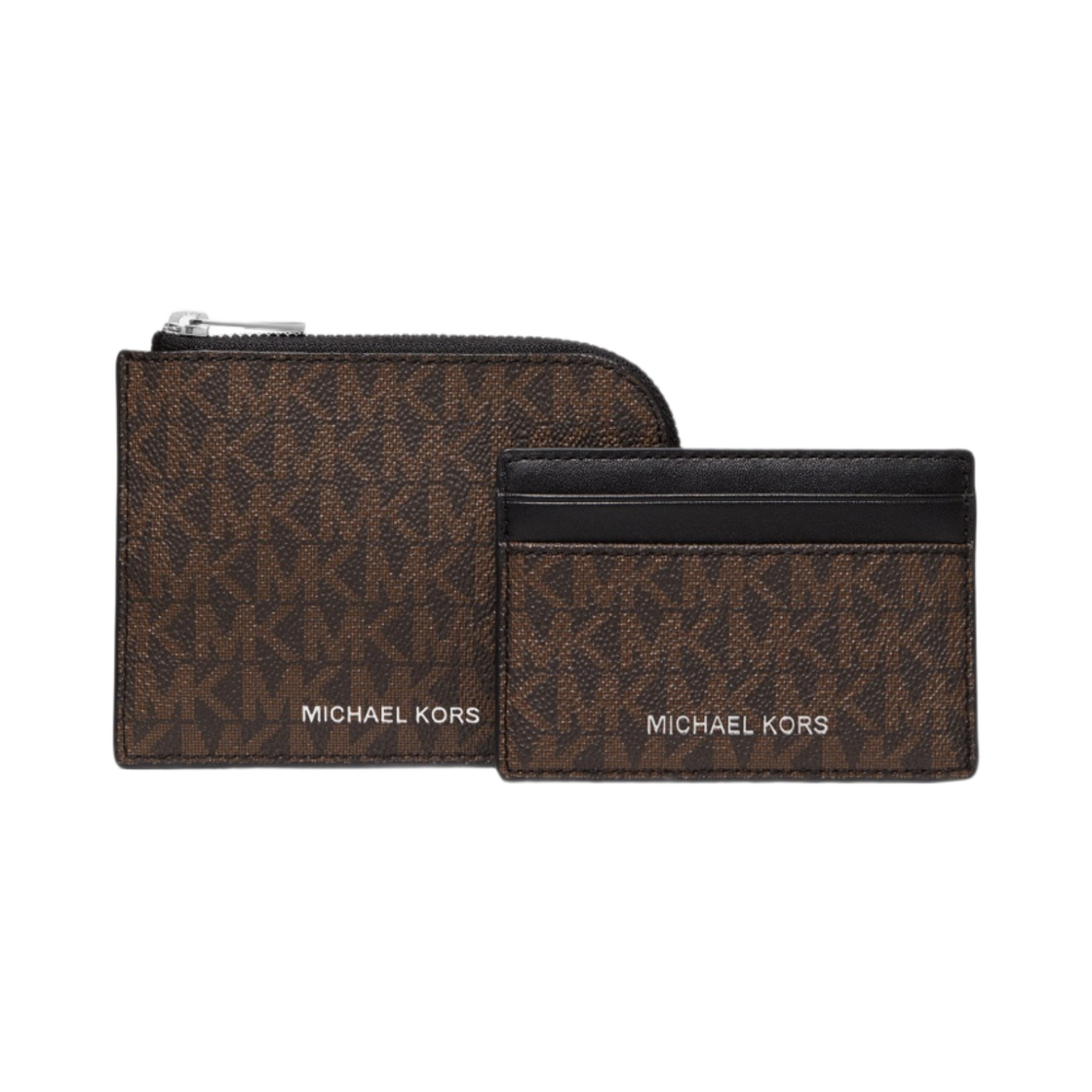 39F1LHDF5B201 Michael Kors Hudson Logo 2-in-1 Wallet Dark Brown Black