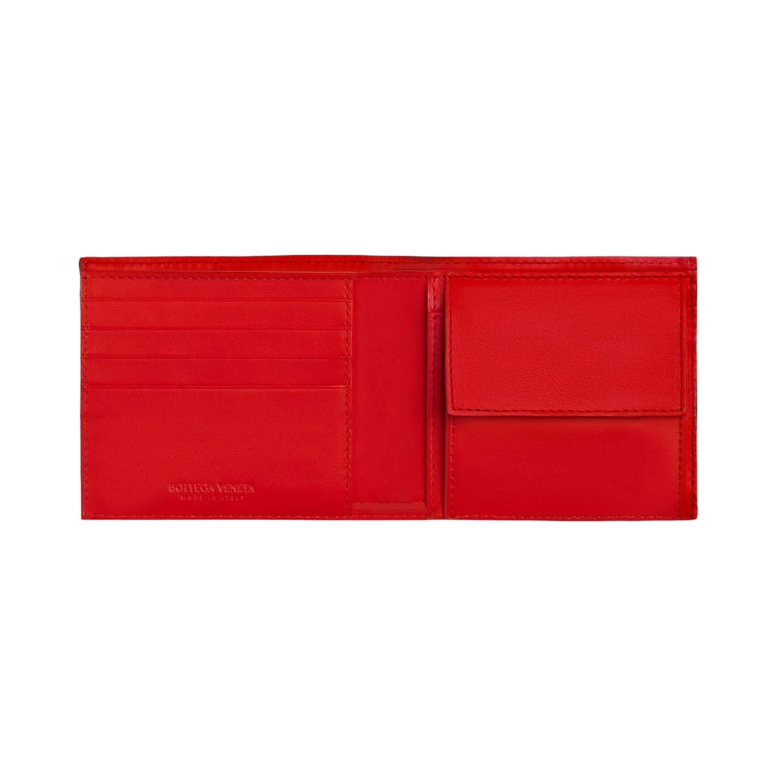 보테가 베네타 인트레치아토 코인 반지갑 블랙 레드스톤(Bottega Veneta Intrecciato Bi-Fold Wallet with Coin Purse Black Redstone) - 2