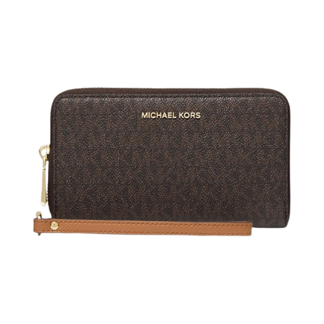 34F1GJ6E2B200 Michael Kors Large Logo Smartphone Wristlet Brown