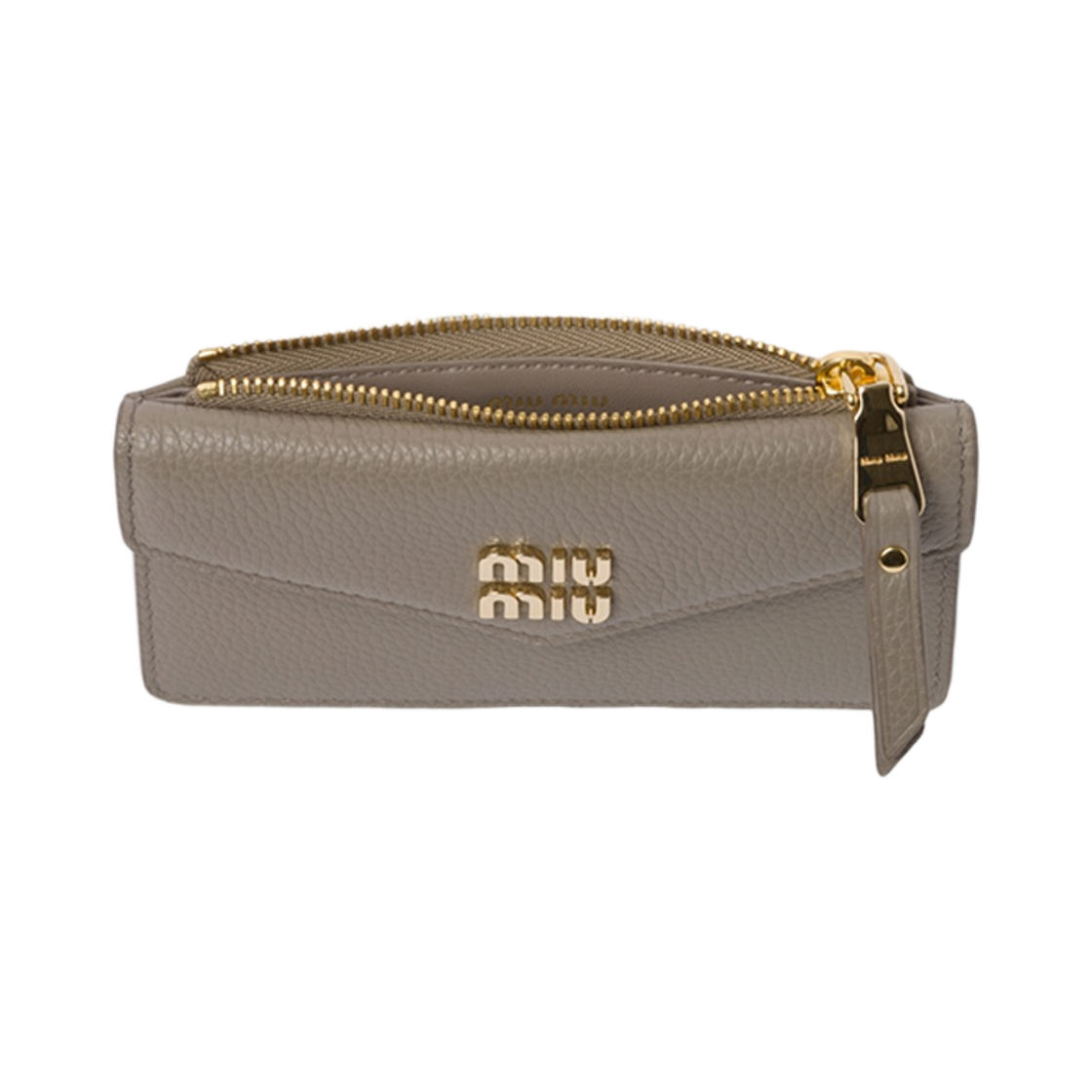 미우 미우 레더 카드 반지갑 클레이 그레이(Miu Miu Leather Card Holder Clay Grey) - 2