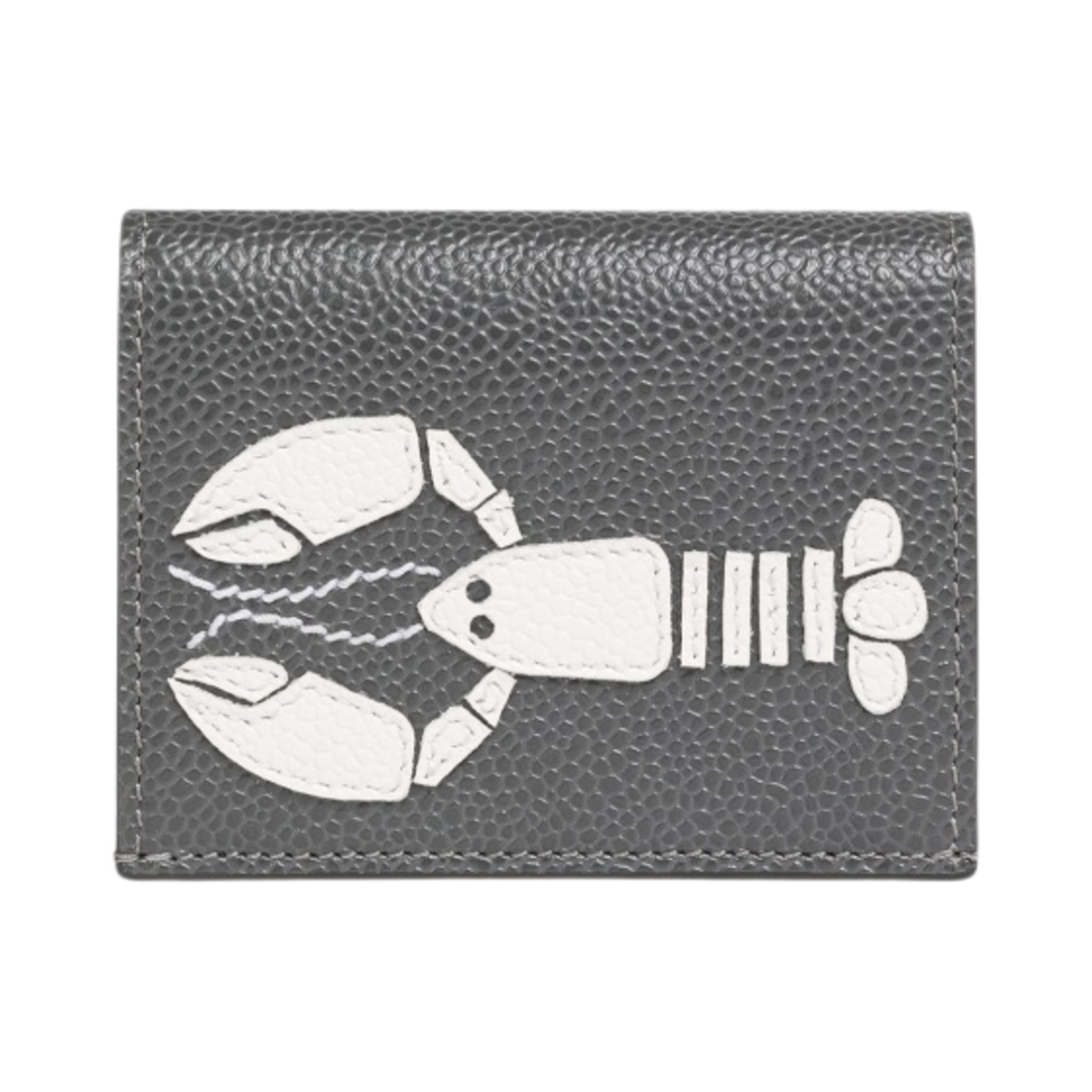 톰브라운 랍스터 페블 그레인 레더 더블 카드 홀더 다크 그레이(Thom Browne Lobster Pebble Grain Leather Double Card Holder Dark Grey) - 1