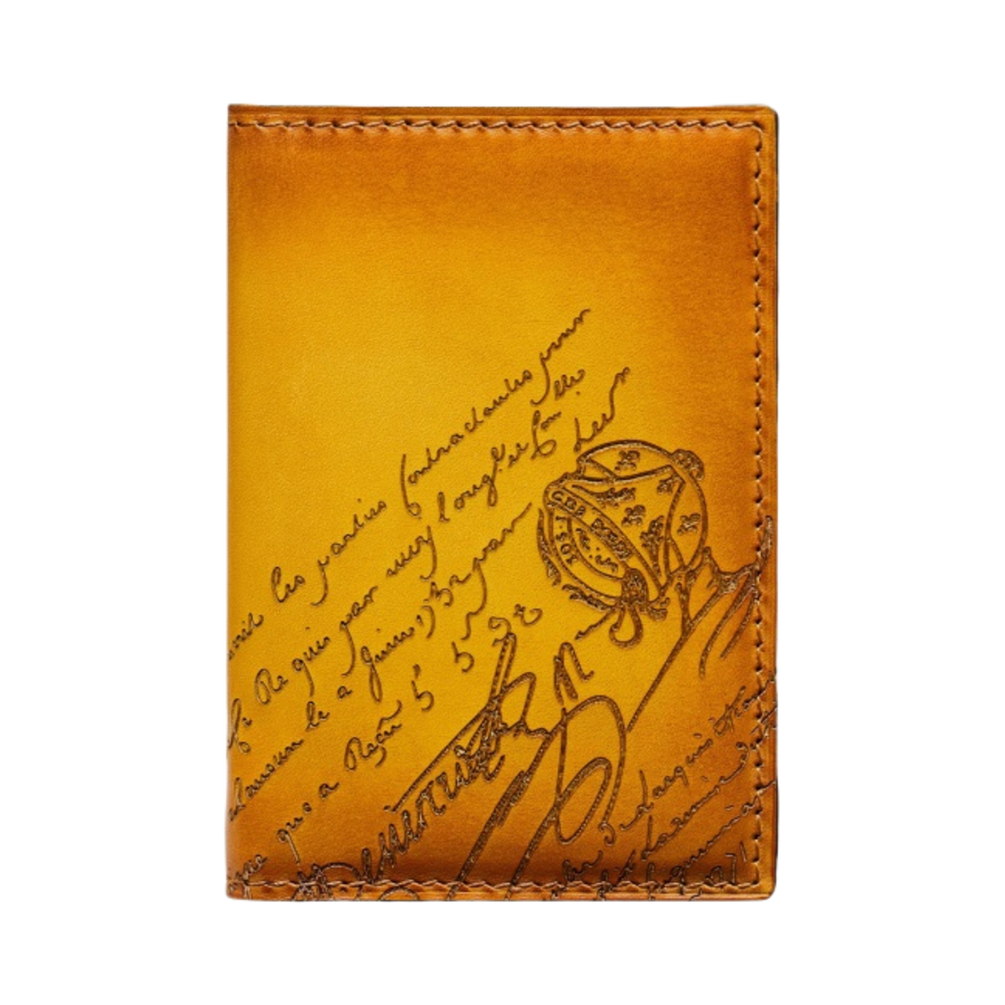 벨루티 자구아 스크리토 레더 카드 홀더 미모사(Berluti Jagua Scritto Leather Card Holder Mimosa)