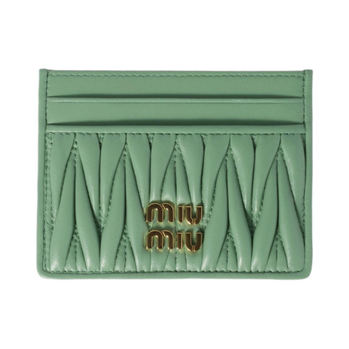 미우 미우 마테라쎄 나파 레더 카드 홀더 아쿠아마린(Miu Miu Matelasse Nappa Leather Card Holder Aquamarine)