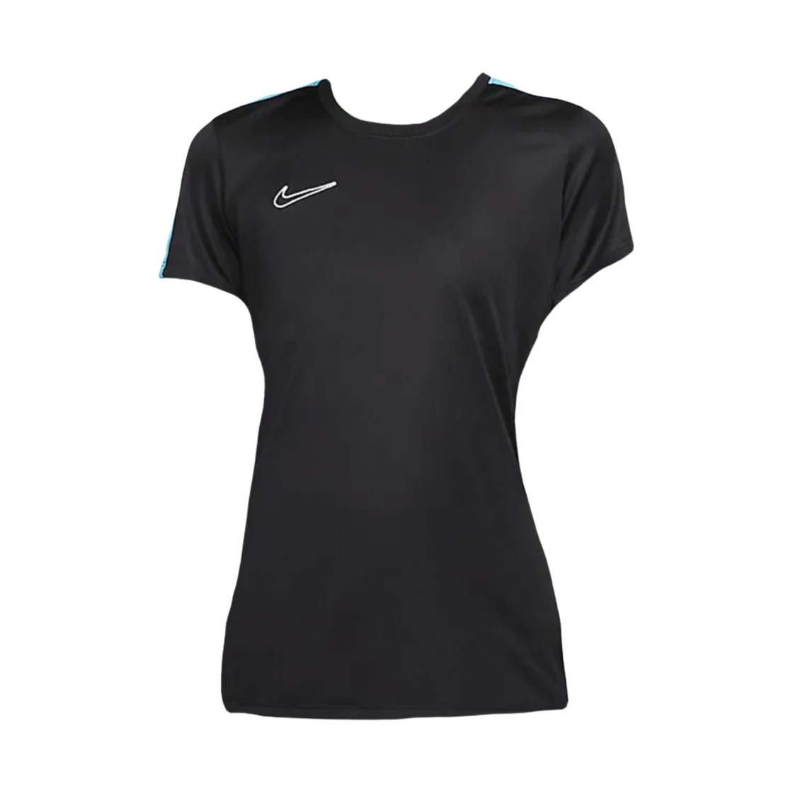 (W) 나이키 드라이핏 아카데미 숏슬리브 사커 탑 블랙 발틱 블루 - US/EU((W) Nike Dri-Fit Academy Short Sleeve Soccer Top Black Baltic Blue - US/EU) - 1