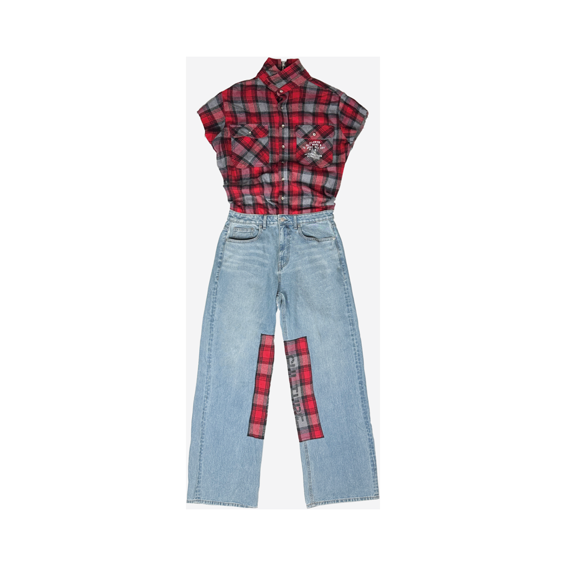 레저렉션13 리사이클 오버롤 데님 팬츠 라이트 인디고(Resurrection13 Recycle Overall Denim Pants Light Indigo)