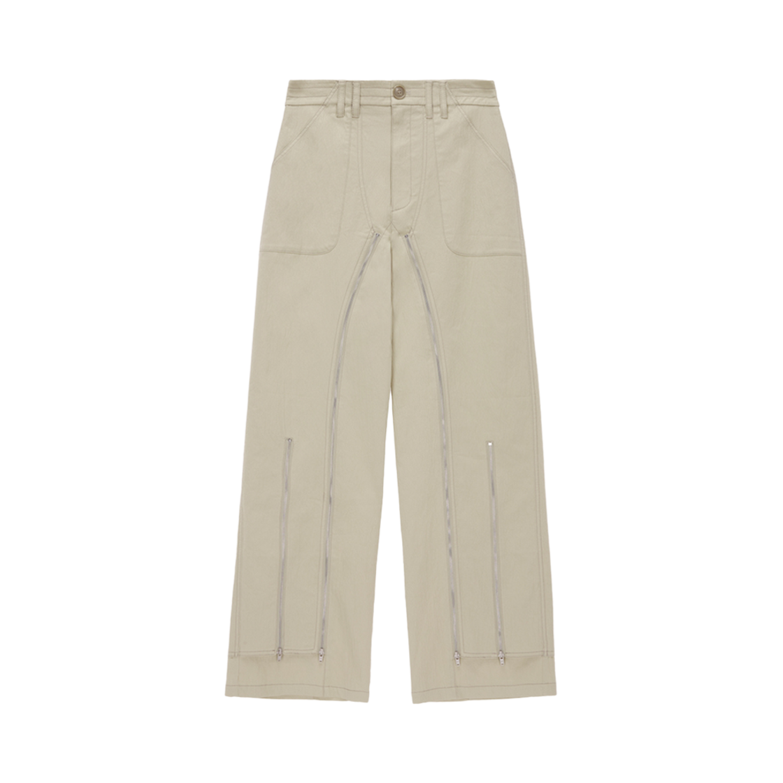 MK2334PT026M0BE (W) Matin Kim Double Zipper Chino Pants Beige