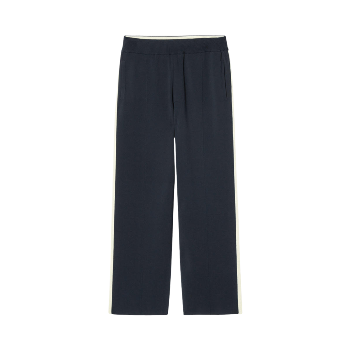 1215841002 COS Contrast Stripe Knitted Joggers Navy Ivory