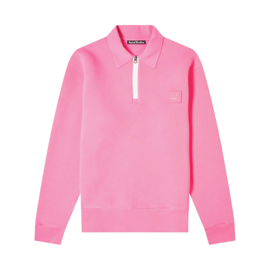 아크네 스튜디오 퍼드 페이스 하프 집 스웨트셔츠 버블검 핑크(Acne Studios Ferd Face Half Zip Sweatshirt Bubblegum Pink) - 1