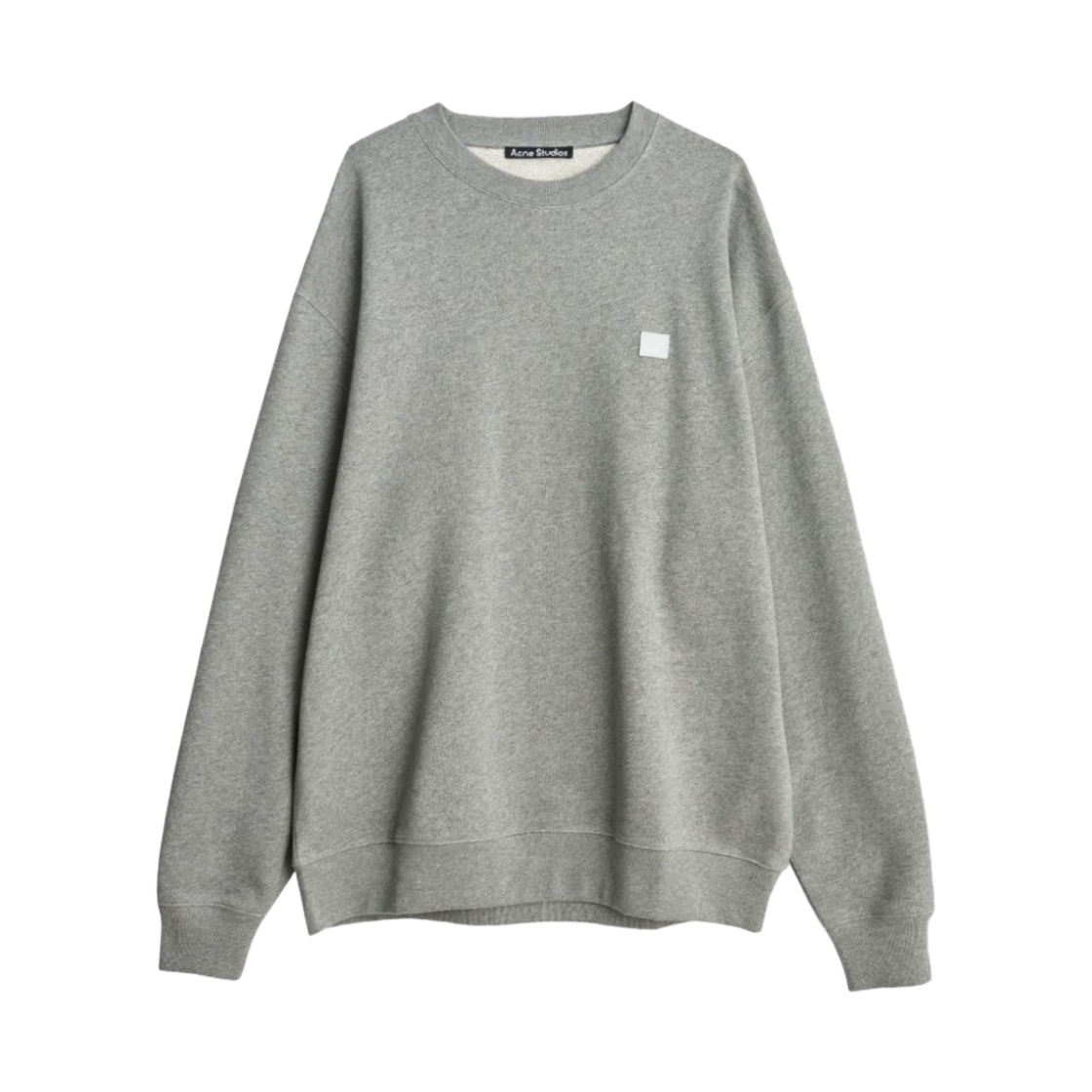 CI0010-X92 Acne Studios Forba Face Crewneck Sweatshirt Light Grey Melange