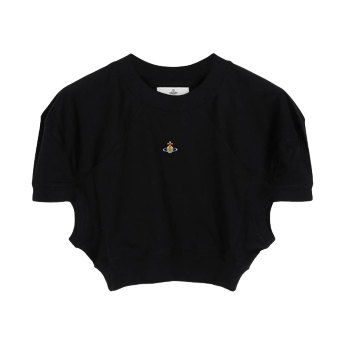 (W) 비비안 웨스트우드 오브 로고 크롭 풋볼 스웨트셔츠 블랙((W) Vivienne Westwood Orb Logo Cropped Football Sweatshirt Black) - 1