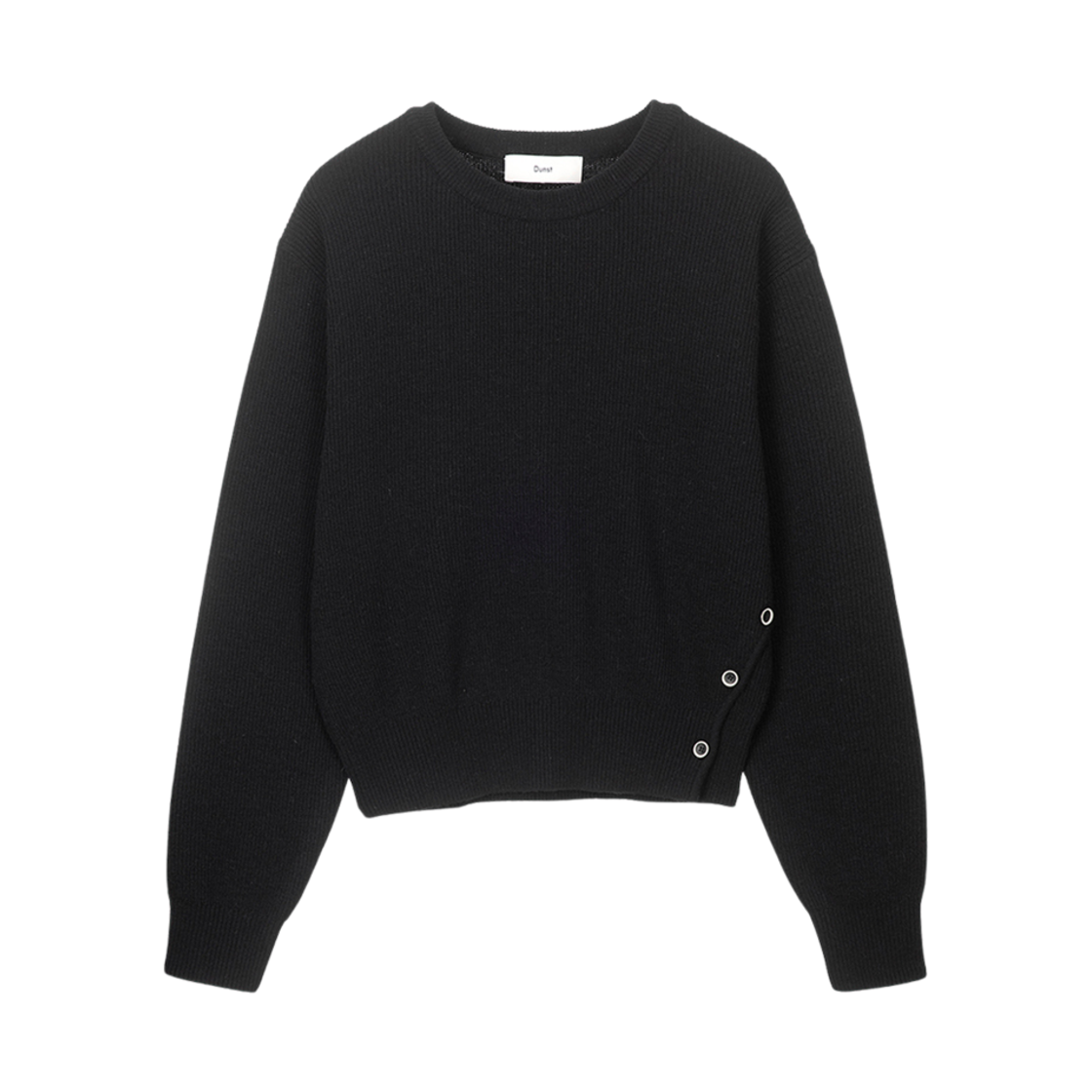 던스트 버튼드 크루넥 스웨터 블랙(Dunst Buttoned Crewneck Sweater Black) - 1