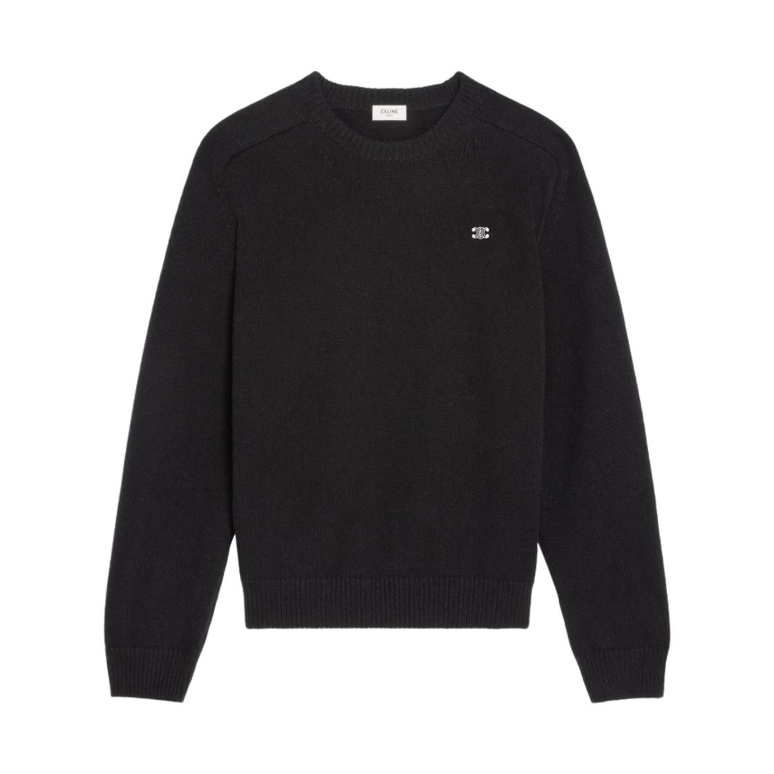 셀린느 트리옹프 크루넥 넥 스웨터 울 캐시미어 블랙 오프 화이트(Celine Triomphe Crew Neck Sweater in Wool Cashmere Black Off White) - 1