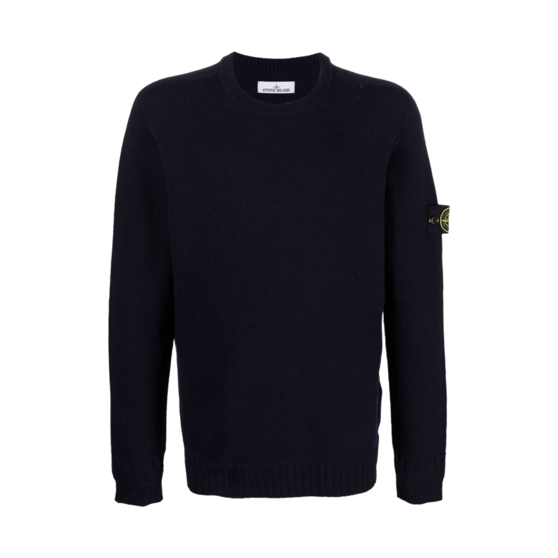 스톤 아일랜드 524A3 램스울 크루넥 니트 네이비 블루 - 22FW(Stone Island 524A3 Lambswool Crewneck Knit Navy Blue - 22FW)