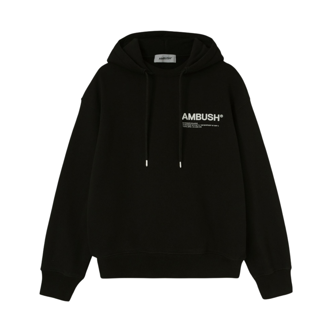 BWBB003S22FLE0011002 (W) Ambush Workshop Hoodie Black Cloud Dancer