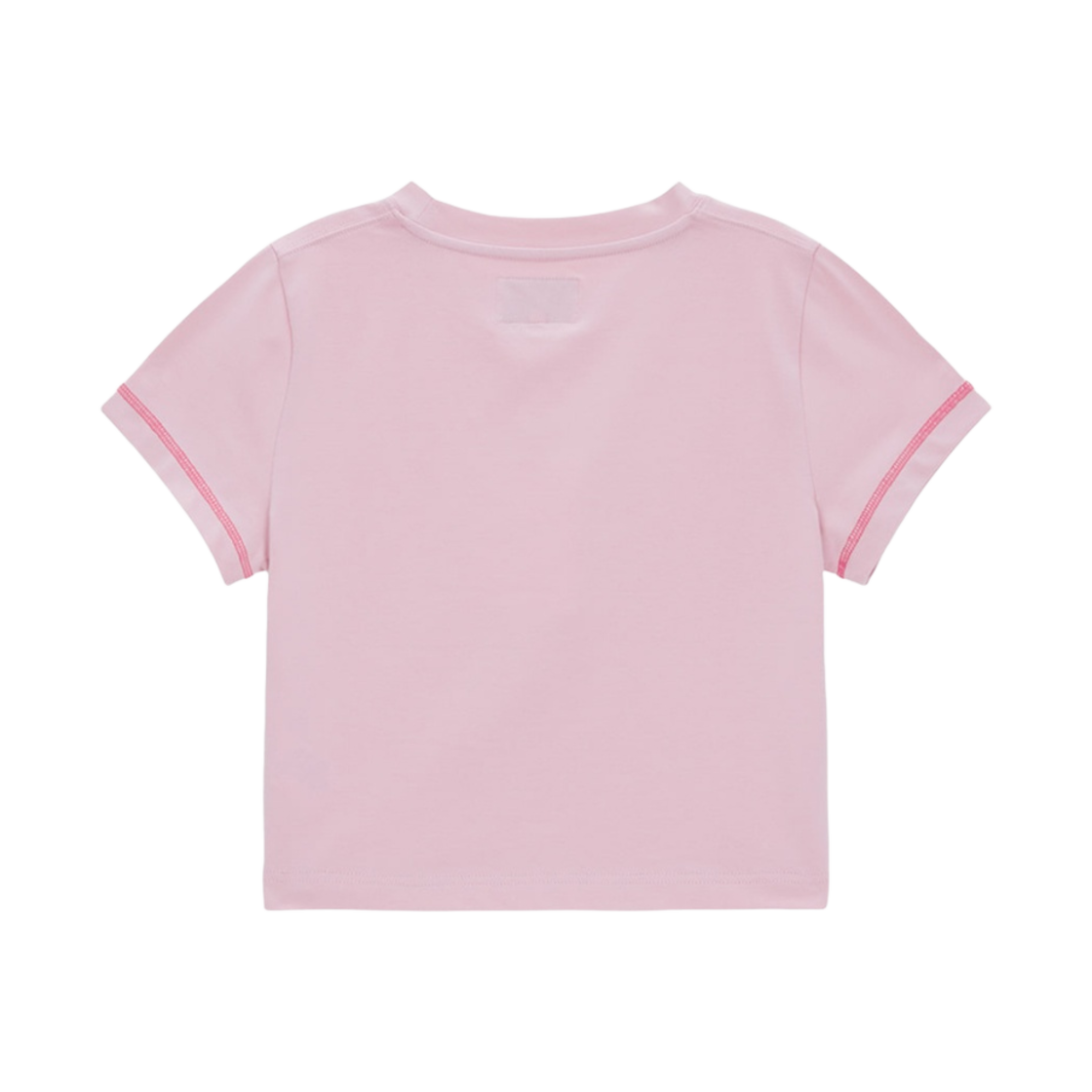 (W) 마뗑킴 마뗑 스몰 라인 로고 스티치 크롭 탑 핑크((W) Matin Kim Matin Small Line Logo Stitch Crop Top Pink) - 2