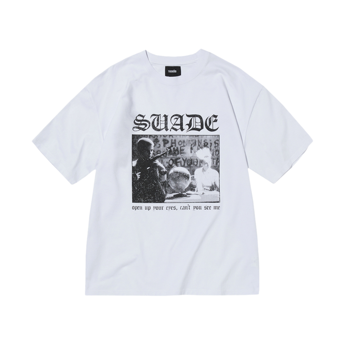 SDESTO026WH Suade Crack Printed Tee White