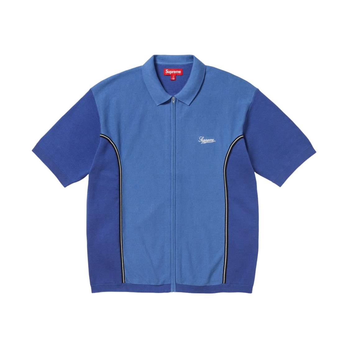 슈프림 파이핑 집업 폴로 다크 블루 - 23FW(Supreme Piping Zip Up Polo Dark Blue - 23FW) - 1