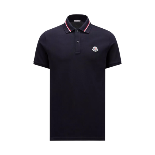 Moncler Logo Patch Polo Shirt Dark Blue - 24SS
