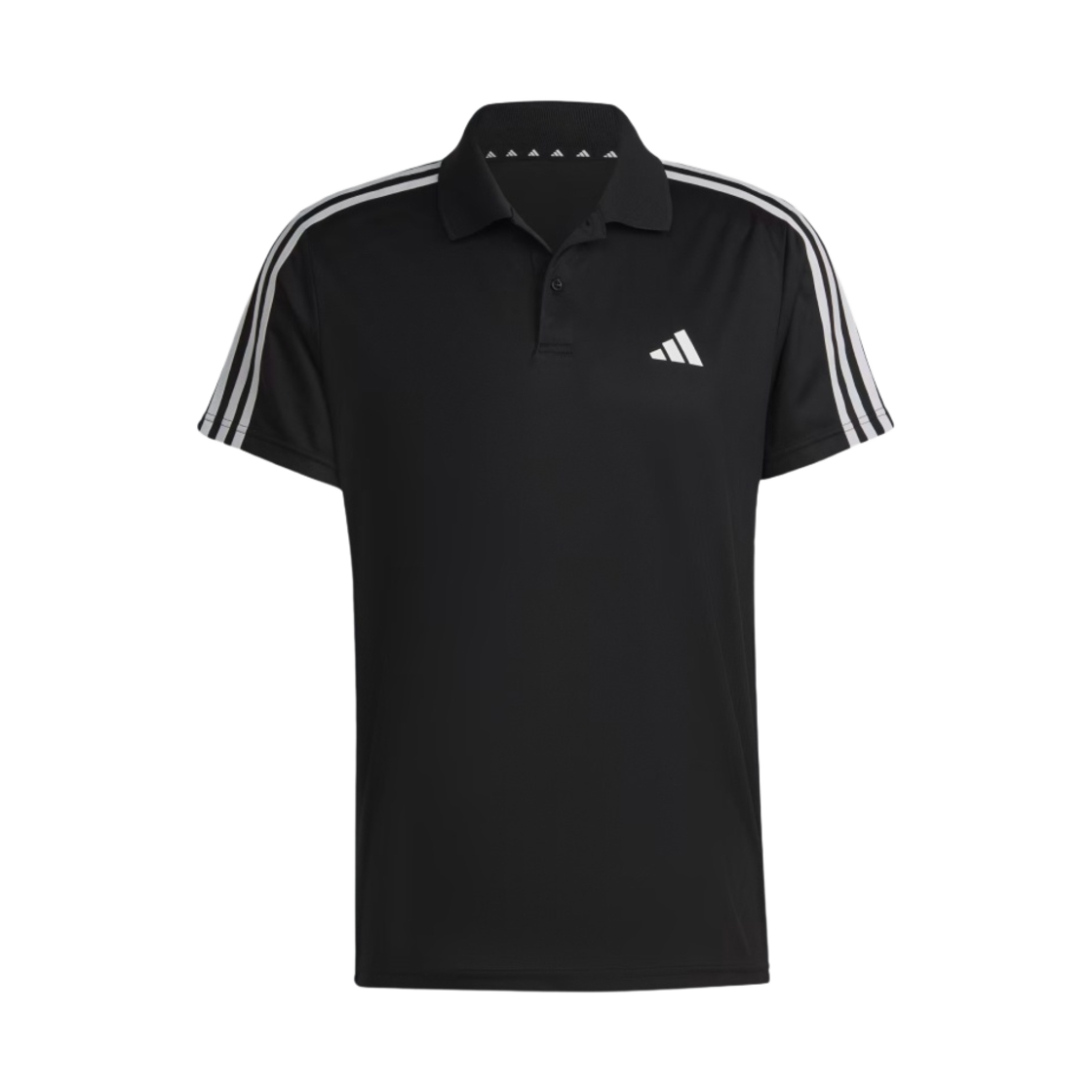 아디다스 에센셜 피케 삼선 트레이닝 폴로 셔츠 블랙 화이트 - KR 사이즈(Adidas Essentials Pique 3-Stripes Training Polo Shirt Black White - KR Sizing)