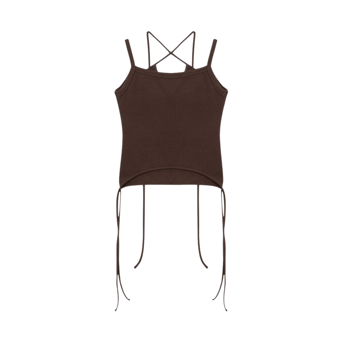 베이컨트 아카이브 우먼 이네스 레이어드 슬리브리스 탑 브라운