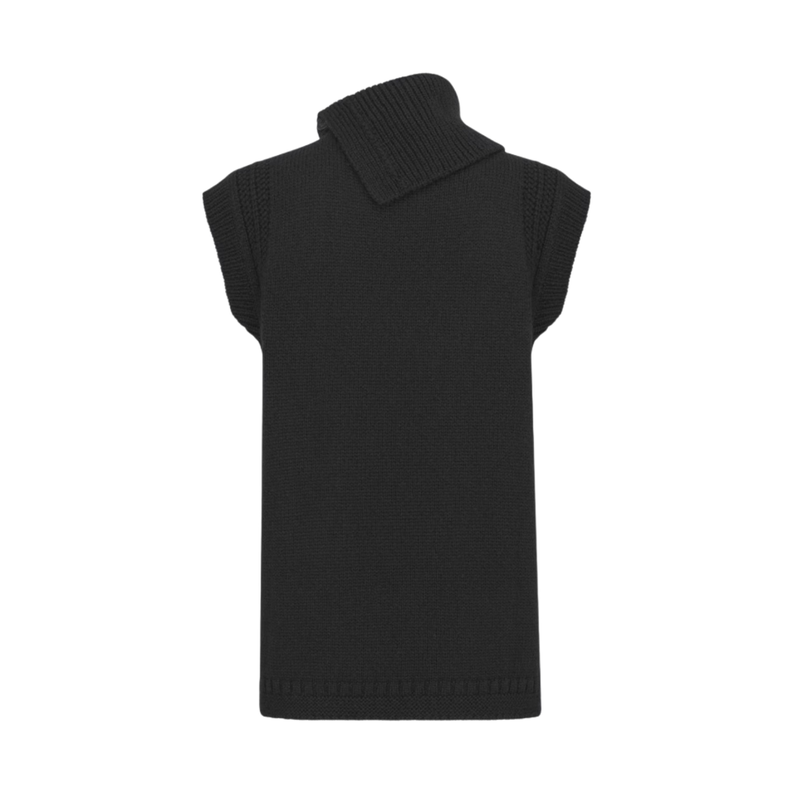 (W) 디올 스탠드 칼라 슬리브리스 스웨터 울 블렌드 블랙((W) Dior Stand Collar Sleeveless Sweater Wool Blend Black) - 2