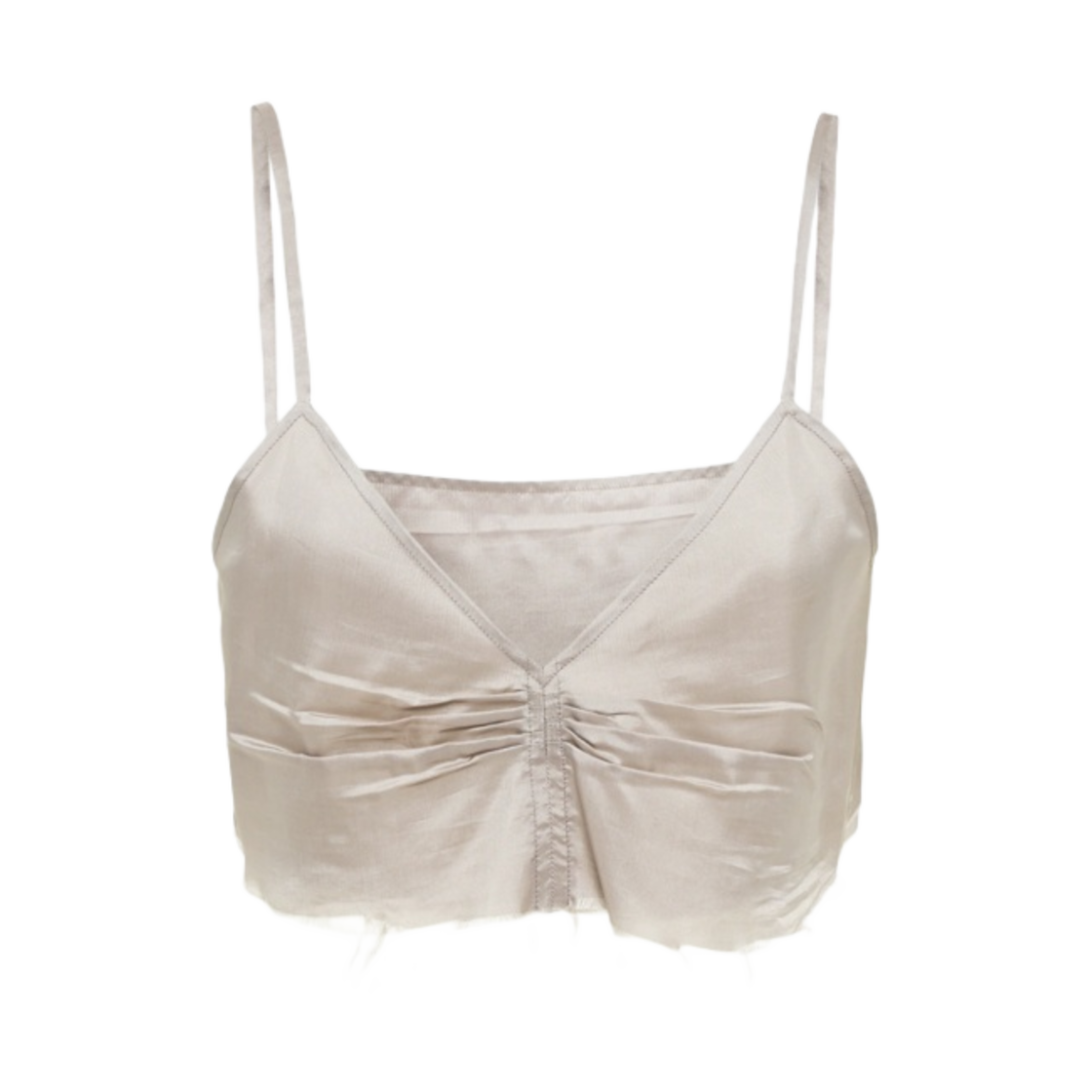(W) 미우 미우 폰지 탑 클라우드 그레이((W) Miu Miu Ponge Top Cloudy Grey) - 1