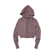 (W) Mischief Rhombus Knitted Hoodie Rose Brown