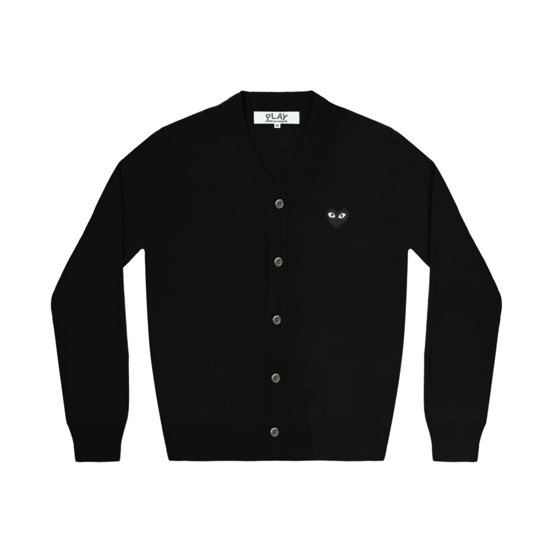 플레이 꼼데가르송 블랙 하트 니트 가디건 블랙(Play Comme des Garcons Black Heart Knit Cardigan Black)