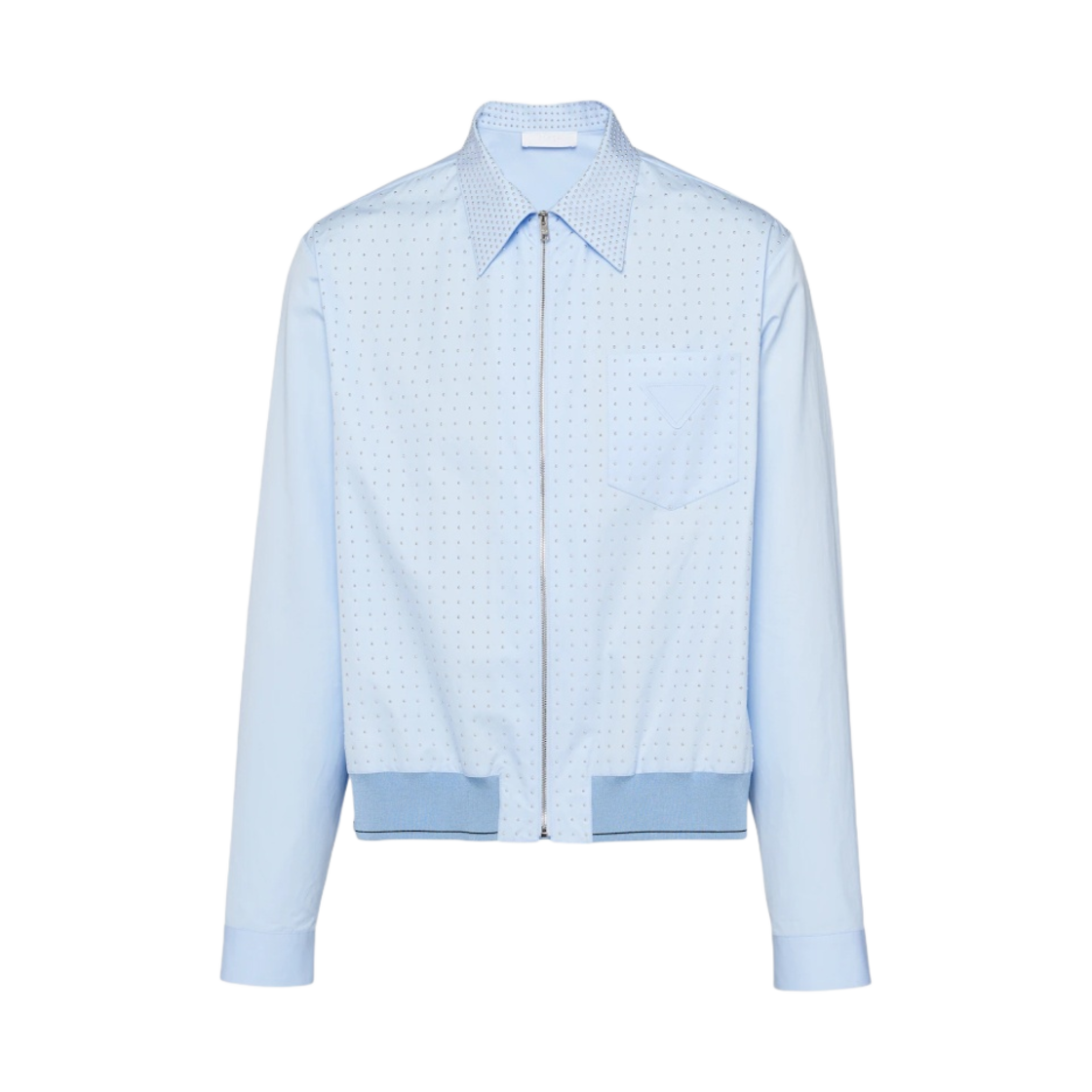프라다 코튼 셔츠 아플리케 라이트 블루(Prada Cotton Shirt Appliqués Light Blue) - 1