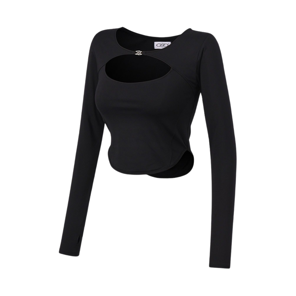 본투윈 B 버클 컷아웃 롱 슬리브 블랙