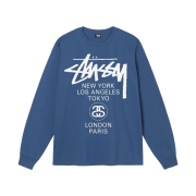 Stussy World Tour LS T-Shirt Midnight