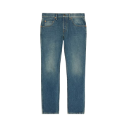 Gucci Tapered Washed Jeans Blue Denim