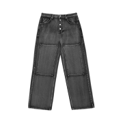 Thug Club Double Knee Laser Denim Pants Black