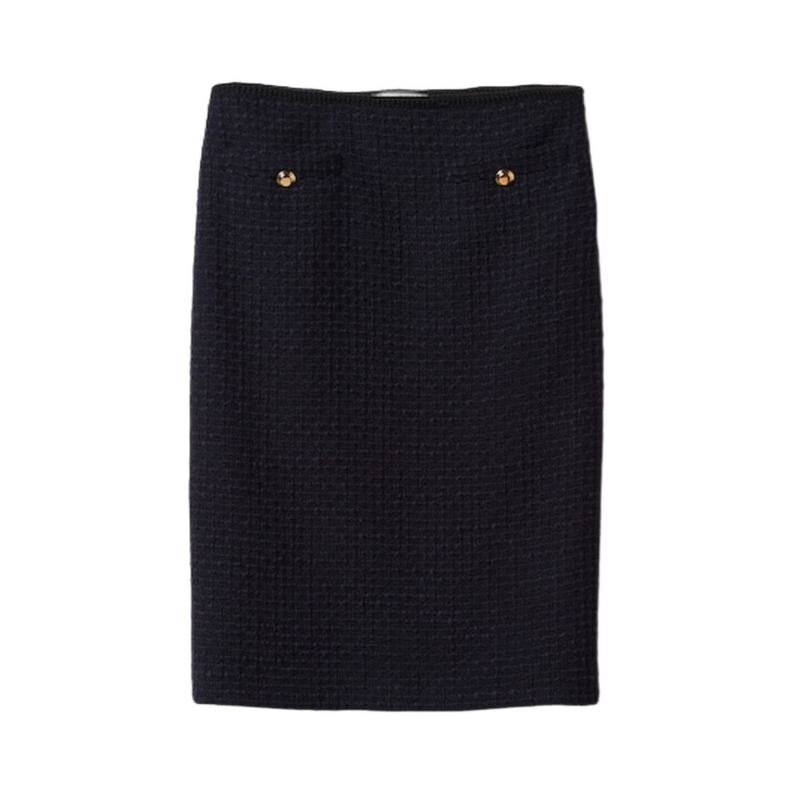(W) 미우 미우 트위드 스커트 네이비((W) Miu Miu Tweed Skirt Navy) - 1
