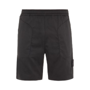 Stone Island L13F2 Ghost Piece Stretch Cotton Lyocell Garment Dyed Bermuda Shorts Black - 22SS