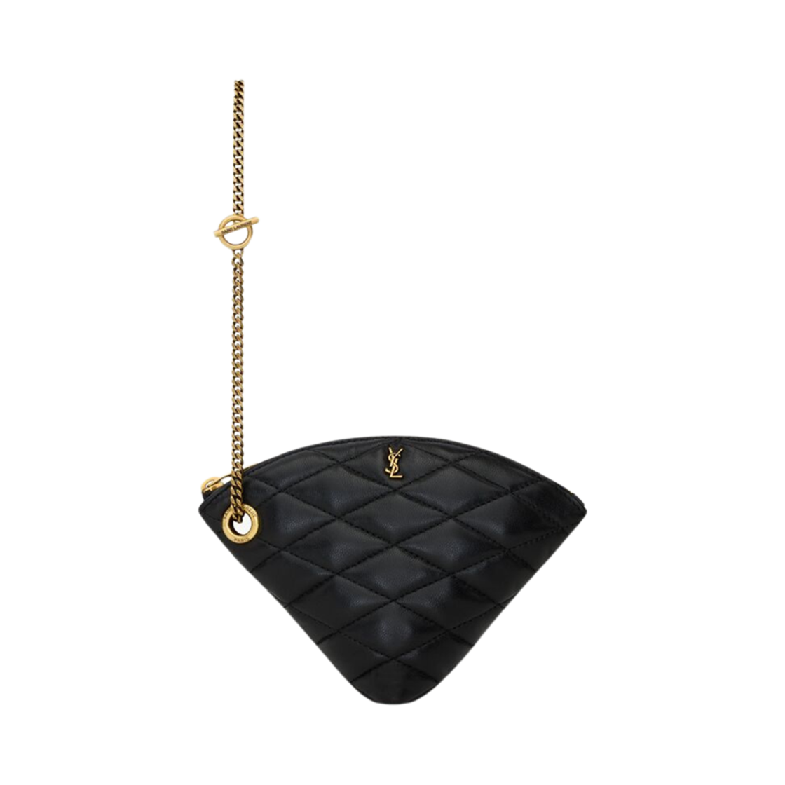 802198-AAAJU-1000 Saint Laurent Sade Triangle Coin Purse In Lambskin Black