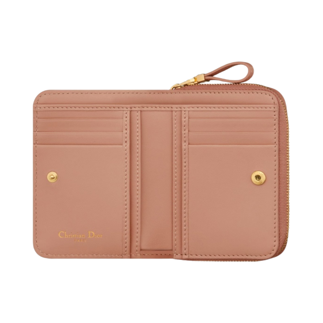 디올 카로 컴팩트 지퍼 지갑 서플 까나쥬 카프스킨 로즈 드 방(Dior Caro Compact Zipped Wallet Supple Cannage Calfskin Rose Des Vents) - 2