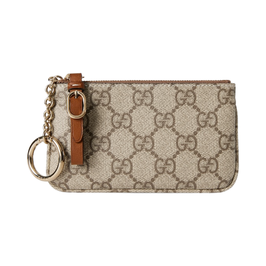 구찌 GG 엠블럼 키 케이스 베이지 다크 브라운(Gucci GG Emblem Key Case Beige Dark Brown) - 1