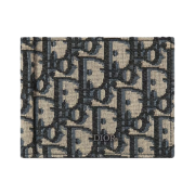 Dior Wallet Bill Clip Beige Blue Dior Oblique Jacquard