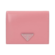 Prada Brushed Leather Wallet Petal Pink