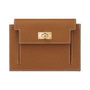 Hermes Kelly Pocket Compact Wallet Epsom & Gold