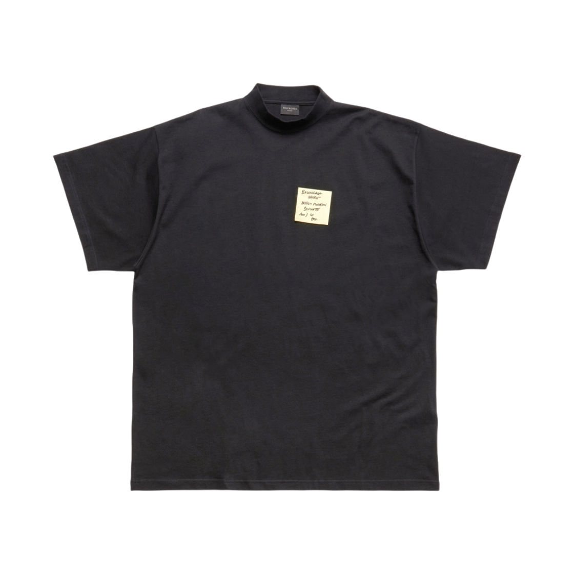 발렌시아가 스티키 노트 티셔츠 오버사이즈 블랙 페이디드(Balenciaga Sticky Note T-Shirt Oversized Black Faded) - 1