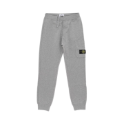 (Kids) Stone Island 61540 Cotton Fleece Cargo Sweatpants Melange Grey - 24SS