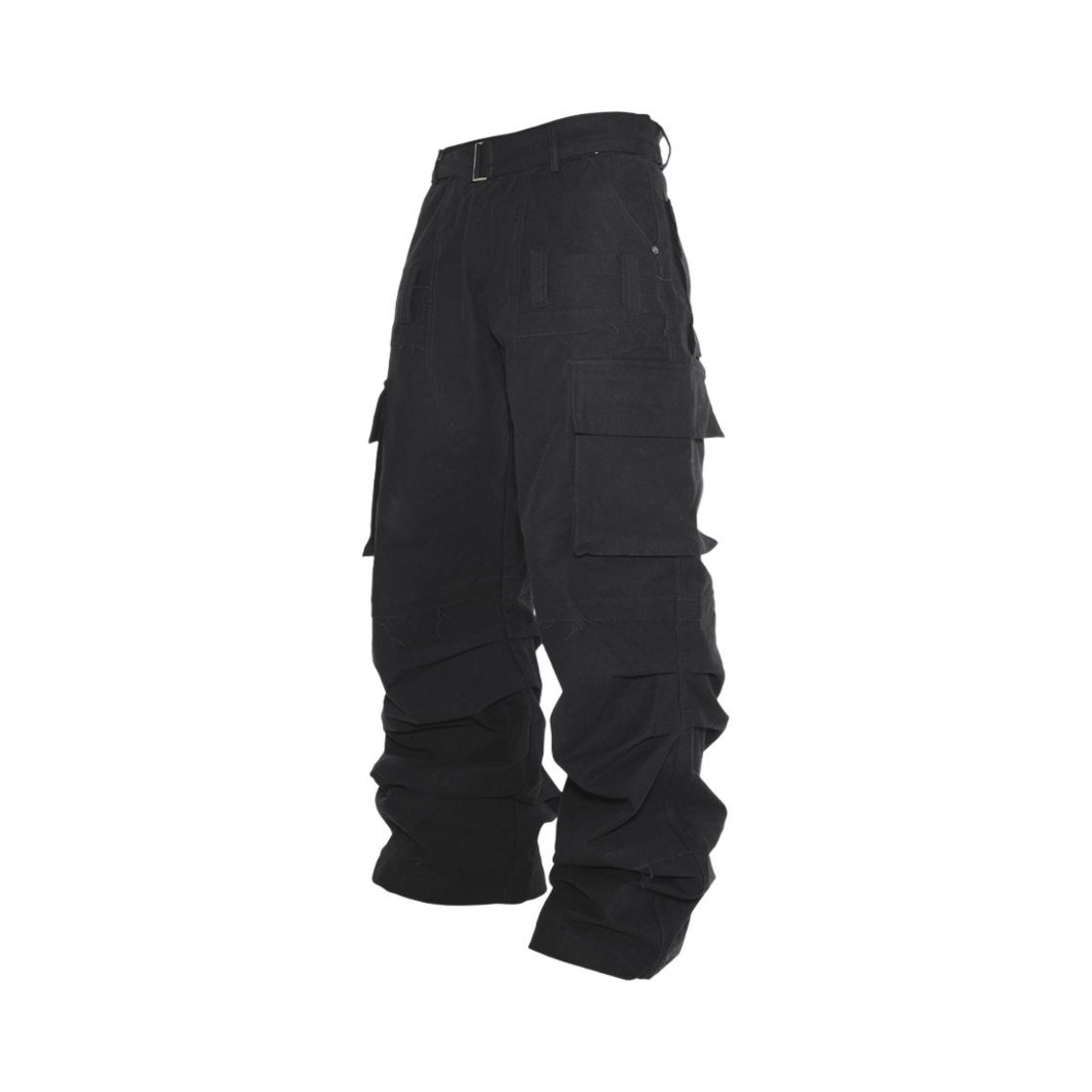 W070 Wapworks Moleskin Belted Cargo Pants Black