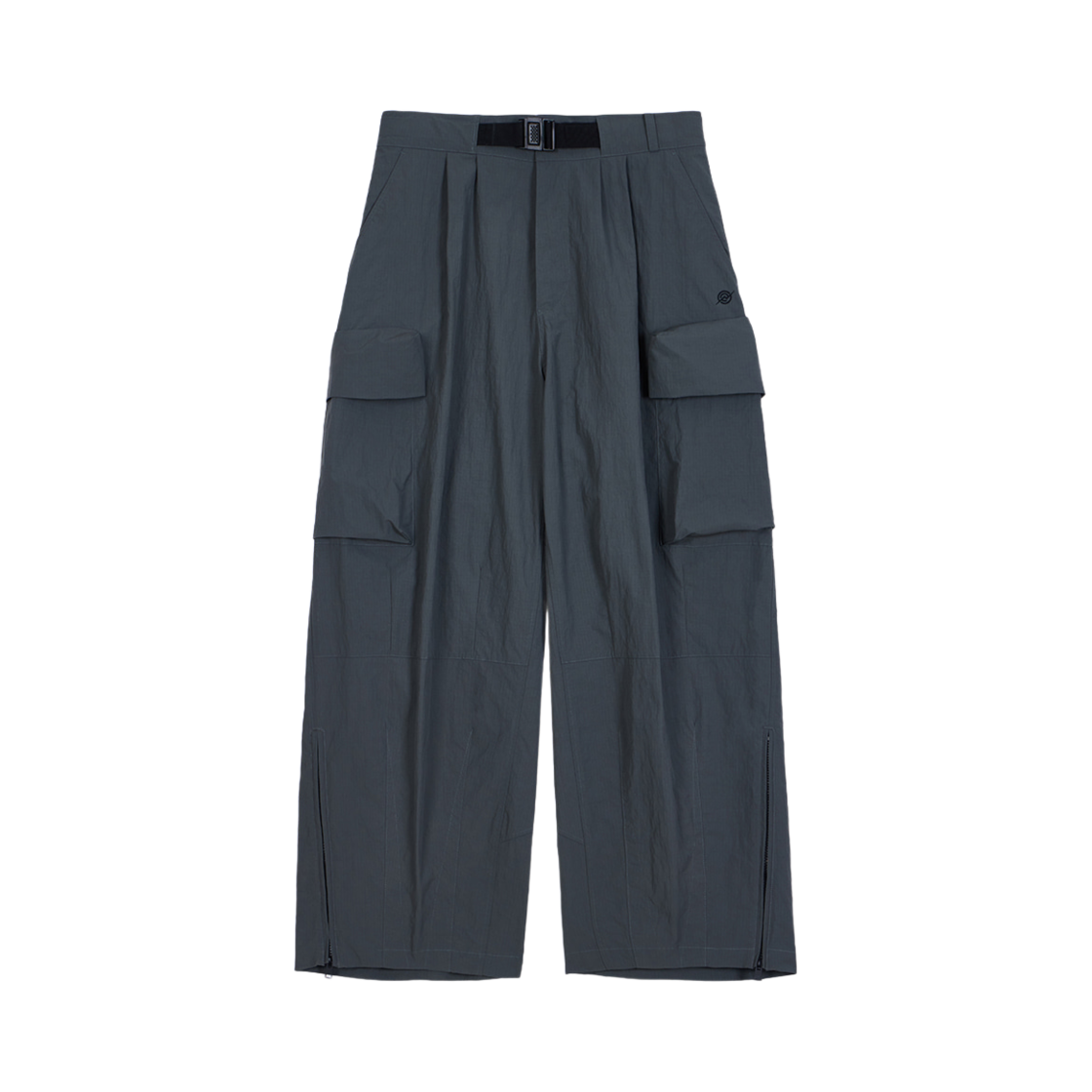 KB1PT1209MGY KALA PATTHAR Nylon Ankle Zipped Cargo Pants Gray