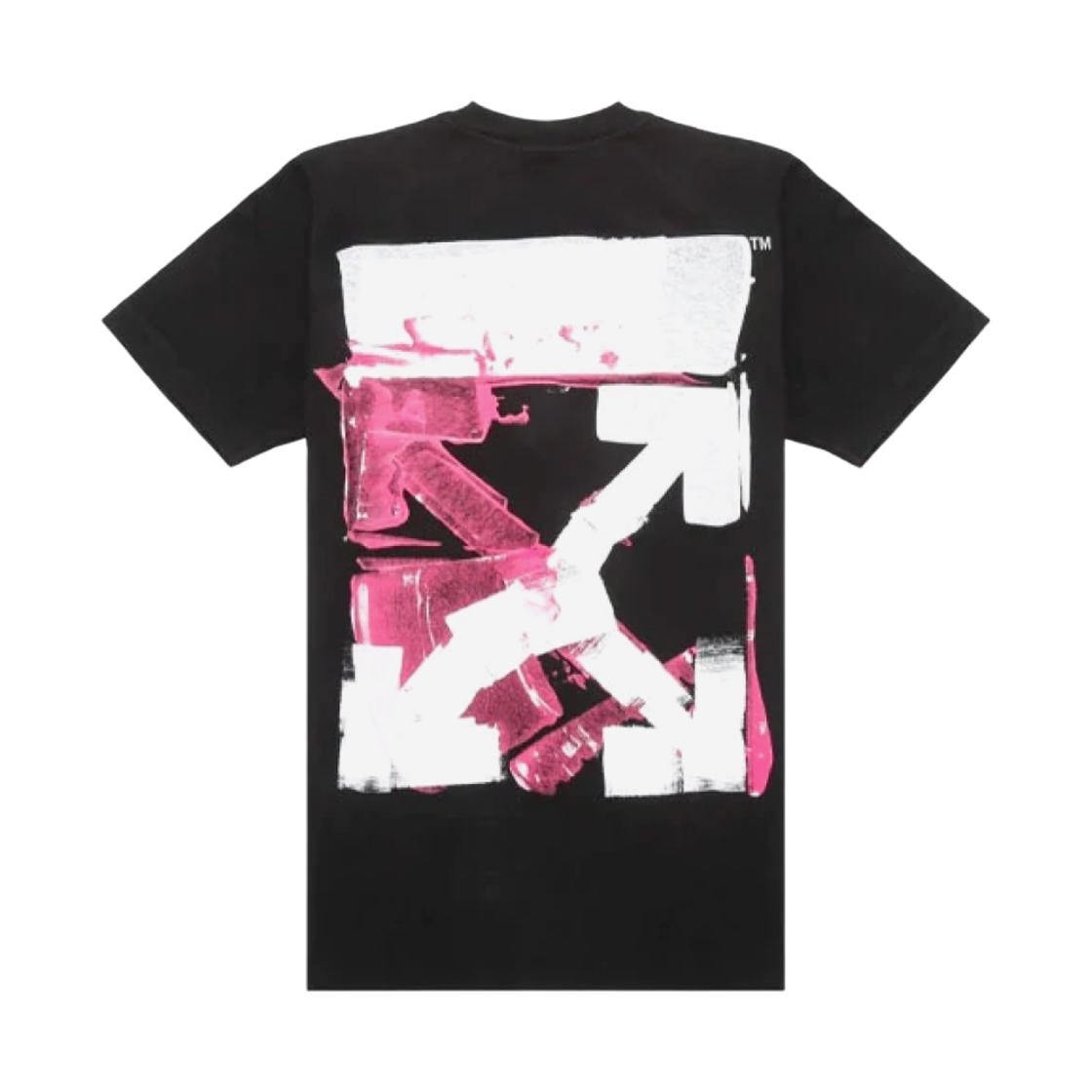 오프화이트 아크릴 애로우 슬림 숏슬리브 티셔츠 블랙