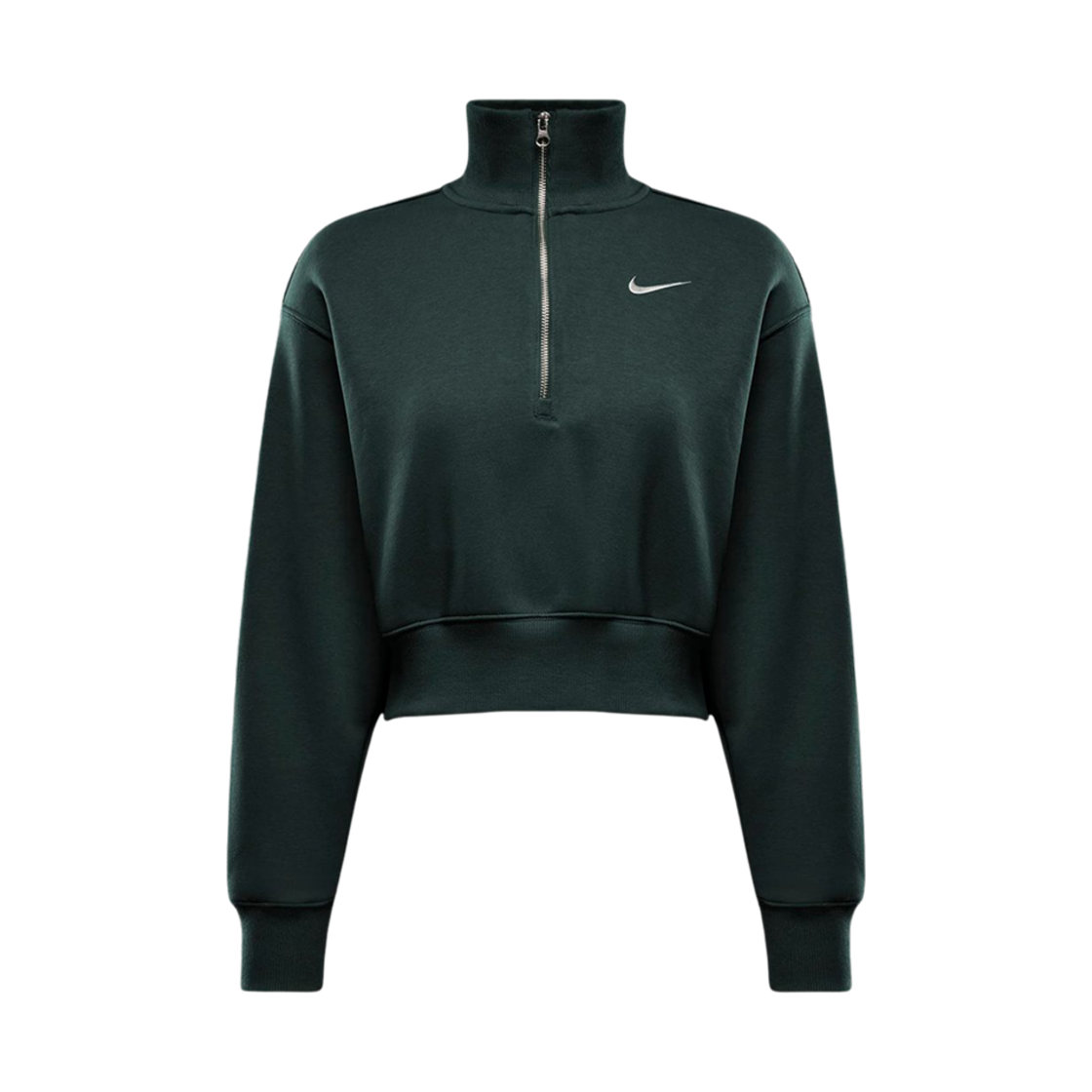DQ5768-338 (W) Nike NSW Phoenix Fleece Half Zip Cropped Sweatshirt Vintage Green Sail - Asia