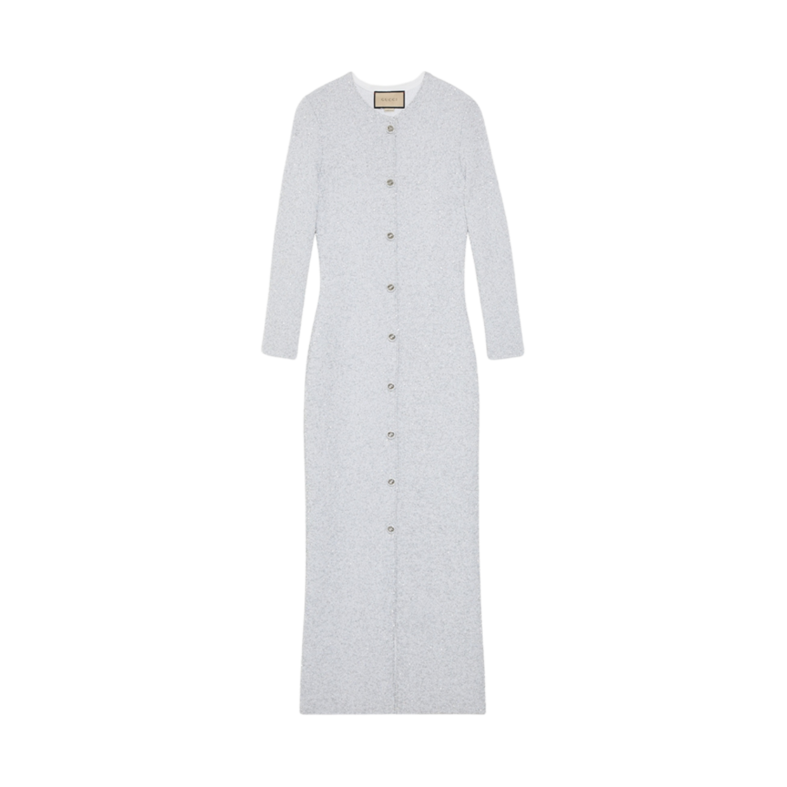 (W) 구찌 비스코스 라메 드레스 시퀸 자수 화이트 그레이((W) Gucci Viscose Lame Dress with Sequin Embroidery White Grey) - 1