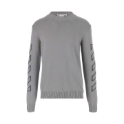 Off-White Diag Outline Arrow Knit Crewneck Grey