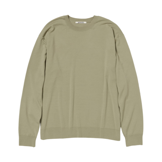 Auralee Super High Gauge Wool Knit P/O Khaki Beige